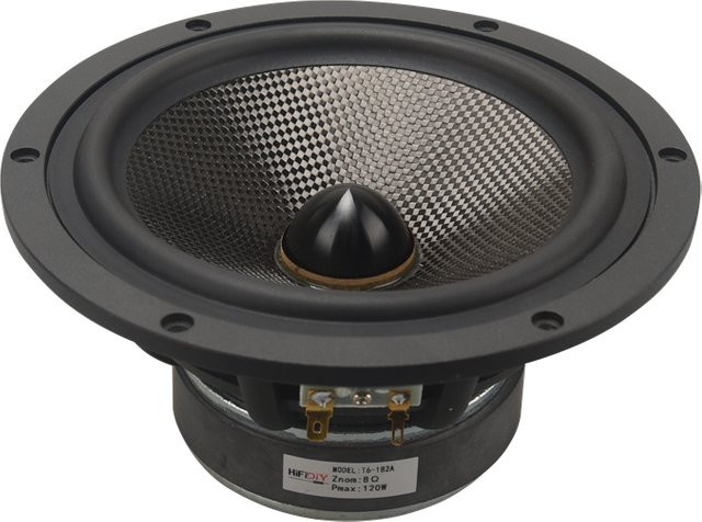 HIFIDIY LIVE HiFi-Lautsprechereinheit T6-182A mit Kohlefaser-Membran, 6,5 Zoll (182 mm) Tieftöner, 120 W, Schwarz - Bild 1