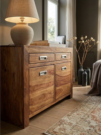Sideboard MUMBAI von KADIMA DESIGN aus Massivholz in Braun im Landhausstil mit einer Breite von 90 cm