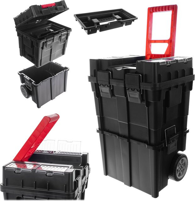 KADAX Werkzeugkiste auf Rollen, modularer Workshop Case, Schwarz - Bild 1