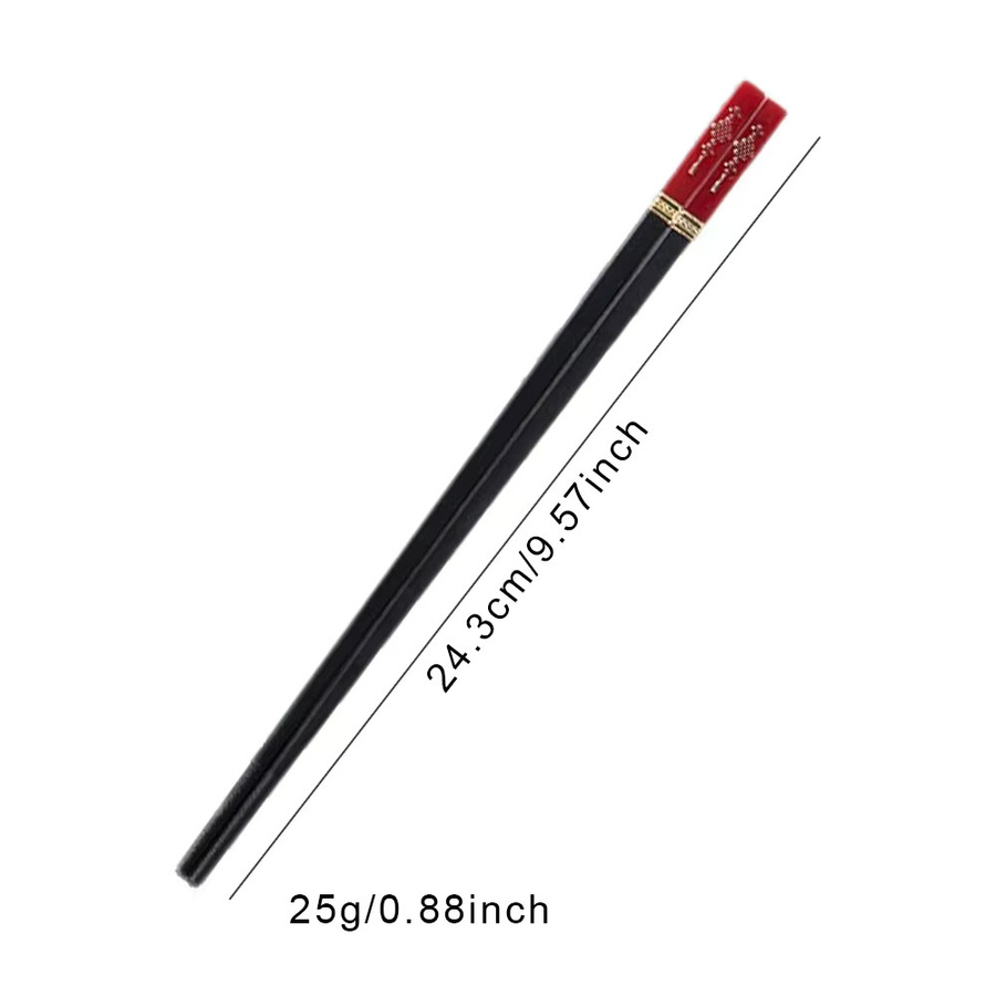 5 Paar rutschfeste Essstäbchen mit chinesischem Knoten Design in Multicolour, 24,3 cm - Bild 3