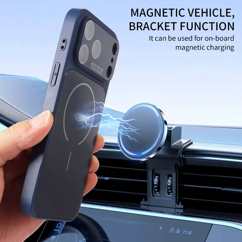 Tsimak Magnetische Schutzhülle für iPhone mit Smooth Glass Lens und MagSafe Unterstützung in Lila - Bild 5