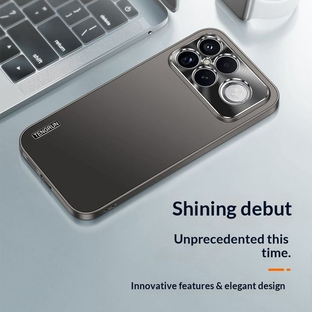 Stoßfeste Xiaomi POCO F8 Ultra und POCO F8 Pro Schutzhülle mit Metall-Objektivabdeckung und matter PC-Abdeckung in Schwarz - Bild 1