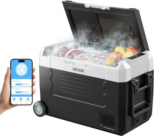 VEVOR Kompressor Kühlbox 35 L mit App-Steuerung und 2 Temperaturzonen, Tragbarer Autokühlschrank für Wohnmobile, Boote und Camping - Bild 1