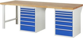 Rau Werkbank 7517A8 mit 14 Schubladen, Multicolor, B: 250 cm, T: 90 cm, H: 89 cm - Bild 1