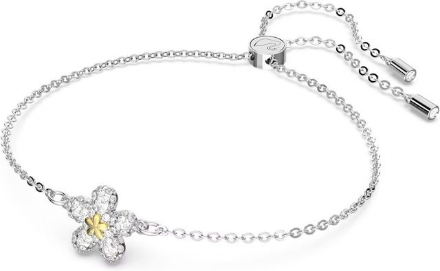 Swarovski Armband, 3D Gänseblümchen, Weiß, Silber, Damen - Bild 1