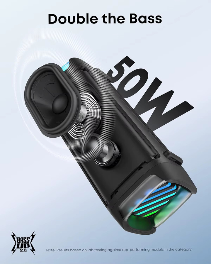 Anker Soundcore Boom 3i Kompakter Outdoor-Lautsprecher in Schwarz mit 50 W, IP68 wasserdicht und salzwasserbeständig, Bluetooth 5.3, 16 Stunden Akkulaufzeit - Bild 5