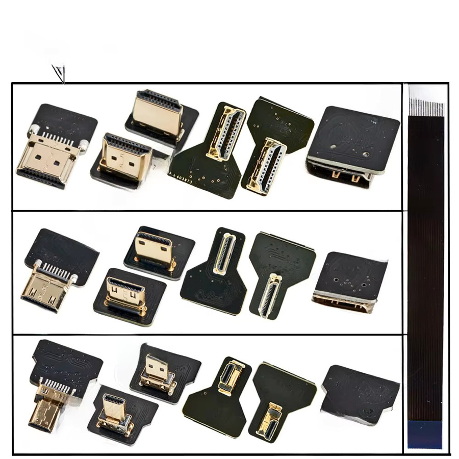 HOQO HDMI FPV Flachbandkabel Micro HD auf Mini HD Buchse, 20pin, Schwarz - Bild 4