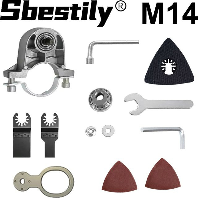 sbestily Universal M14 Gewinde Umwandlung Kopf Adapter für 115mm und 125mm Winkelgrinder, Polierer und oszillierende Werkzeuge in Silber - Bild 1
