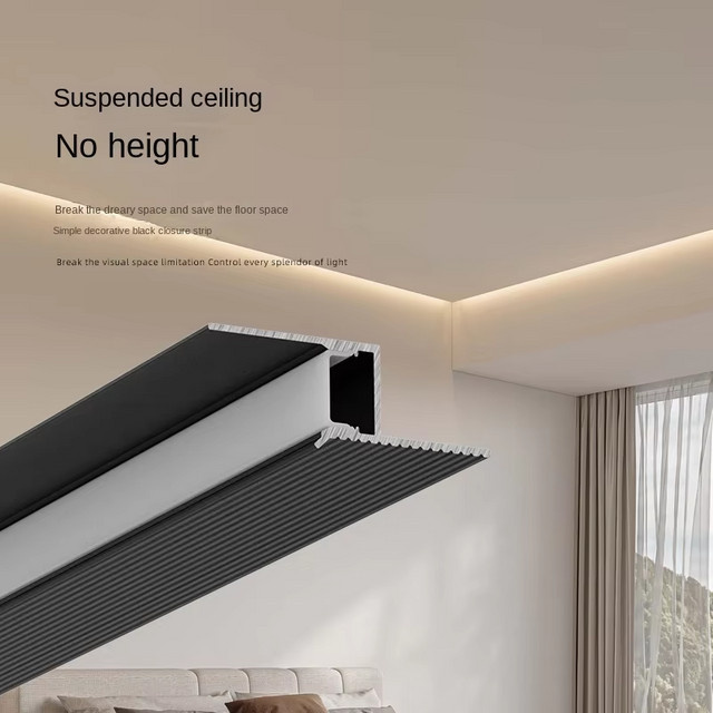 KSDLIGH Decken-LED-Aluminiumprofil für lineare Heimdekoration und Hintergrundbeleuchtung, Farbe: Silber, 12/24 V - Bild 1