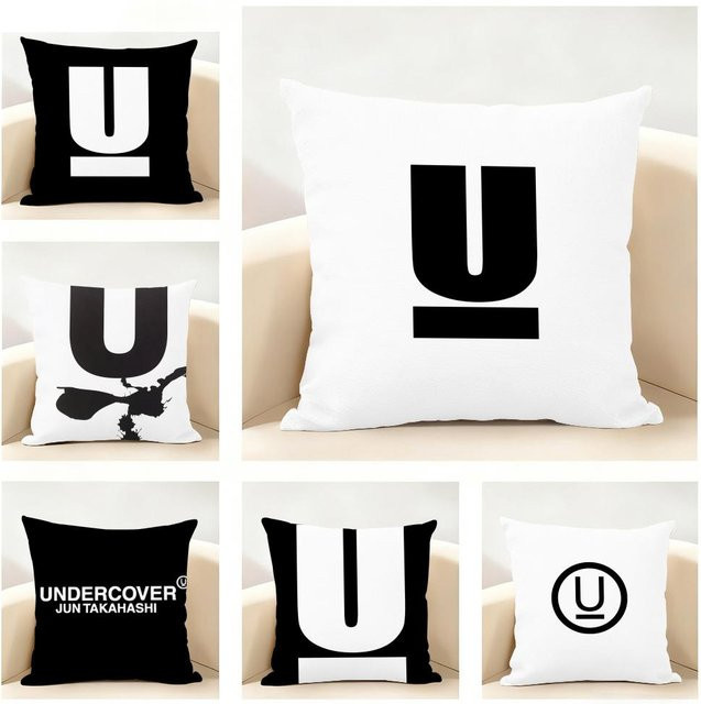 U-Undercover Kissenbezug aus Leinen in Weiß mit Grafikdesign, B/T/H: 30 x 30 x 30 cm - Bild 1