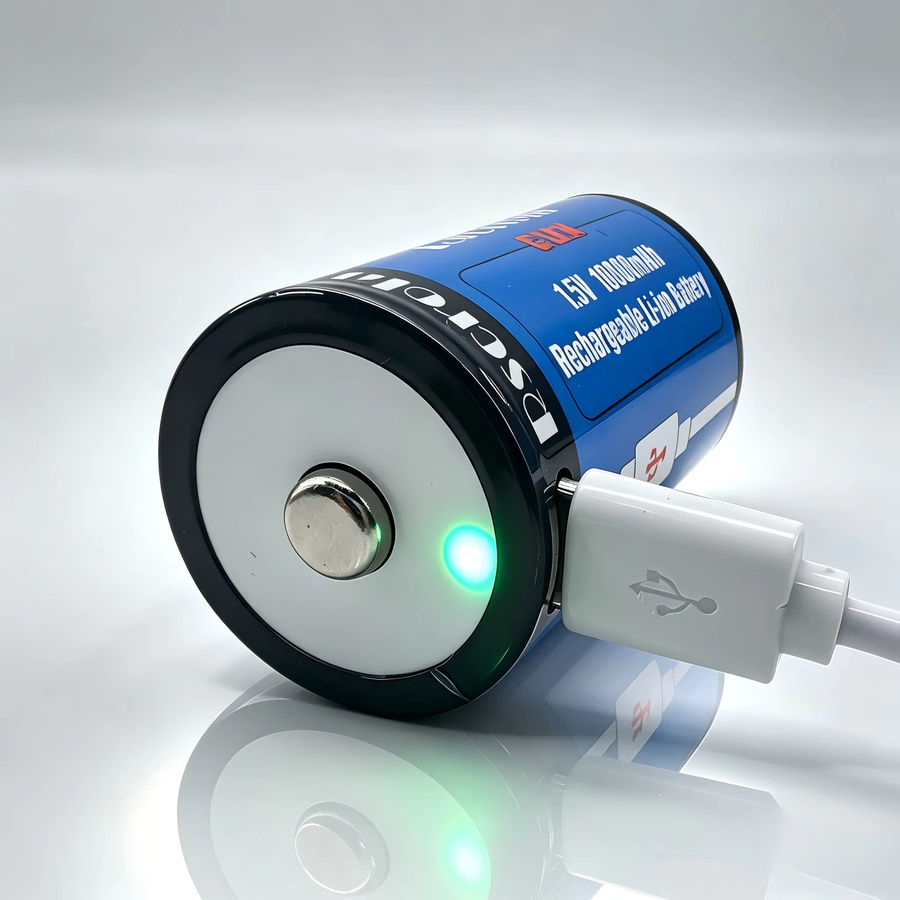 Rscrola Wiederaufladbare Li-Ionen-Batterie Größe C LR14 mit USB-C Ladeanschluss, Blau - Bild 3