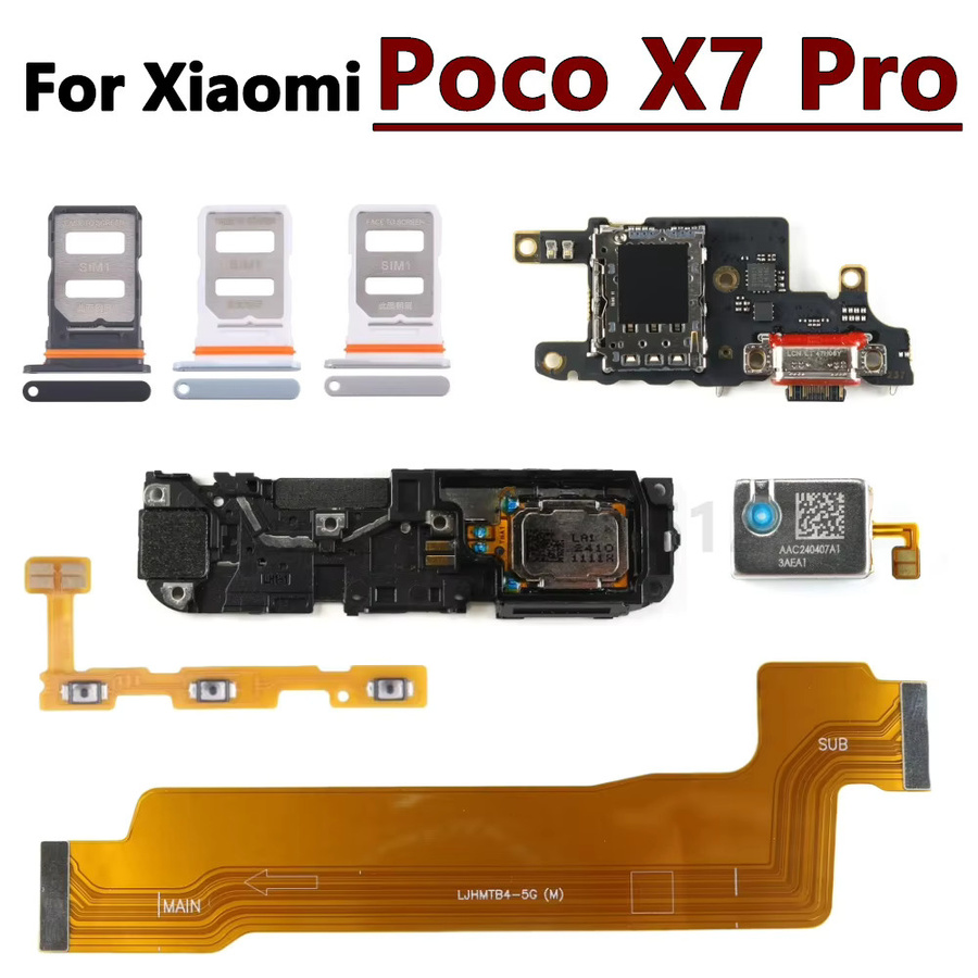 Xiaomi Poco X7 Pro Flex-Kabel für SIM-Karten-Tray, Ladeport, Lautsprecher und Lautstärketasten in Multicolor - Bild 1