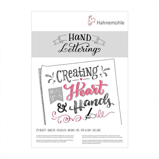 Hahnemühle Handlettering Block DIN A5, 25 Blatt, 170g/m², weiß - Bild 1