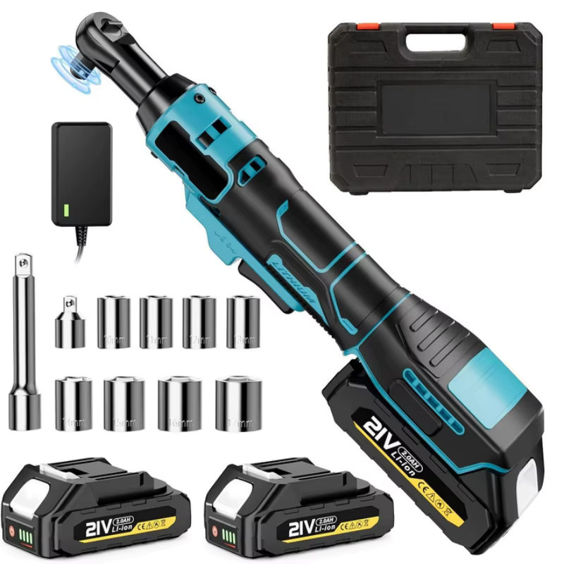 Avehrit 21V Akku-Ratschenschlüsselsatz mit 3/8 Zoll Bürstenlosem Motor, 100Nm Hochdrehmoment, 8-teiliges Set in Blau mit 2 wiederaufladbaren Akkus - Bild 3