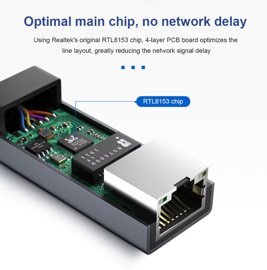 Kebidumei USB zu Ethernet Adapter mit USB-A und USB-C Anschlüssen, 1000Mbps RJ45 LAN Netzwerkkarte für Laptop und PC - Bild 3