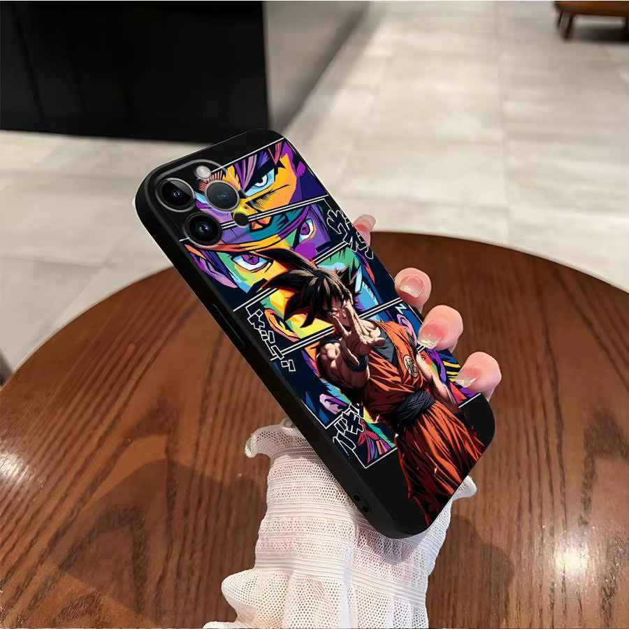 Dragon Ball Son Goku Handyhülle für iPhone 12 13 14 15 16 17 Pro Max und weitere Modelle, Schwarz, weiche Schutzhülle - Bild 2
