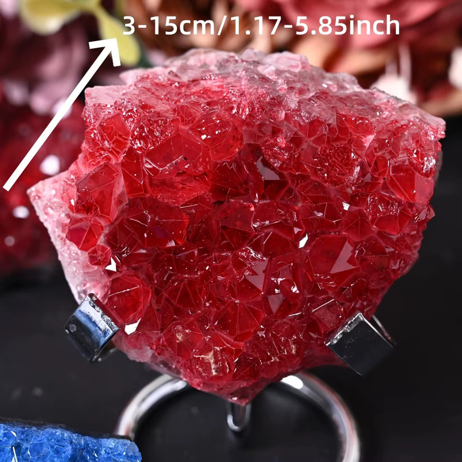 Burgunderroter Kristallcluster von CrystalHola als Schreibtischdekoration, 20-100g - Bild 3