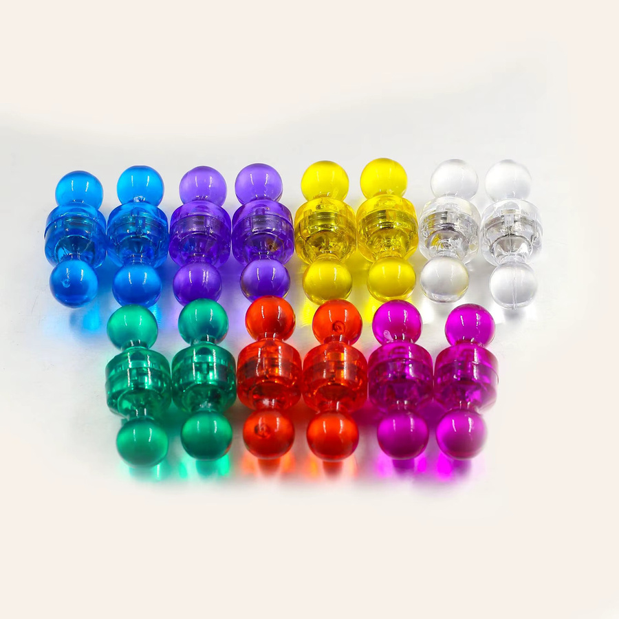 Bunte Pushpin-Magnete aus Metall und Kunststoff mit starken Neodym-Magneten für Büro und Kühlschrank, Multicolor - Bild 2