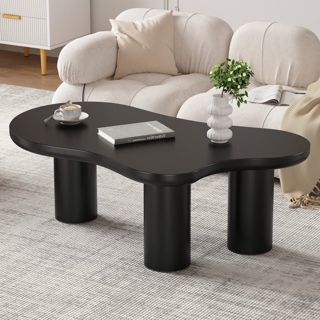 Svintora Wolken-Couchtisch in Schwarz mit Hochglanz-Lackierung und unregelmäßiger Form für dein Wohnzimmer - Bild 1