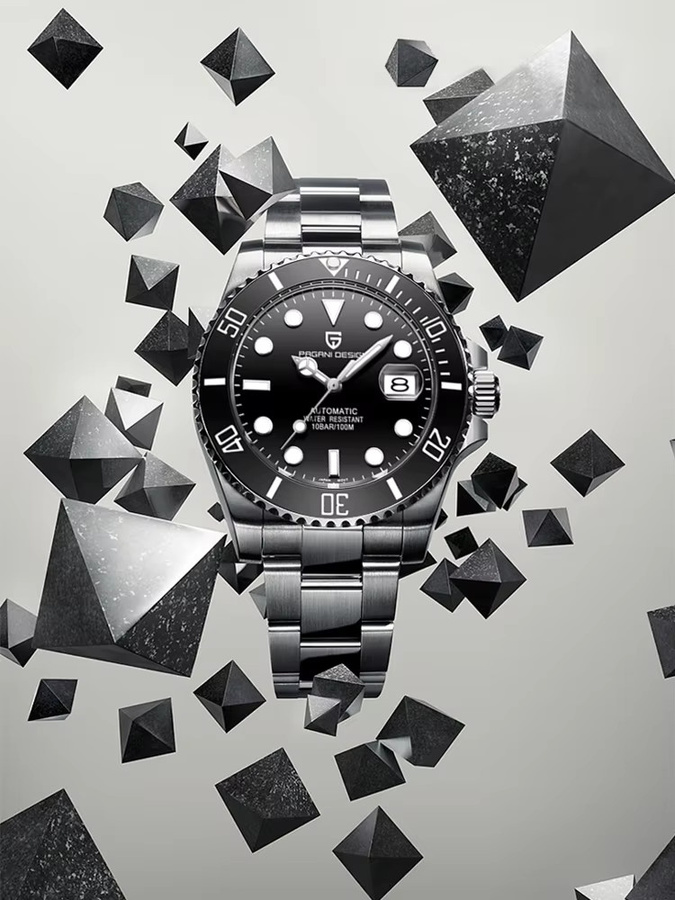 PAGANI Design Armbanduhr, Automatik, Edelstahl, Schwarz, Herren - Bild 7