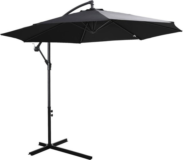 Outsunny Ampelschirm in Schwarz aus Polyester und Stahl, Höhe: 250 cm, Breite: 300 cm - Bild 1
