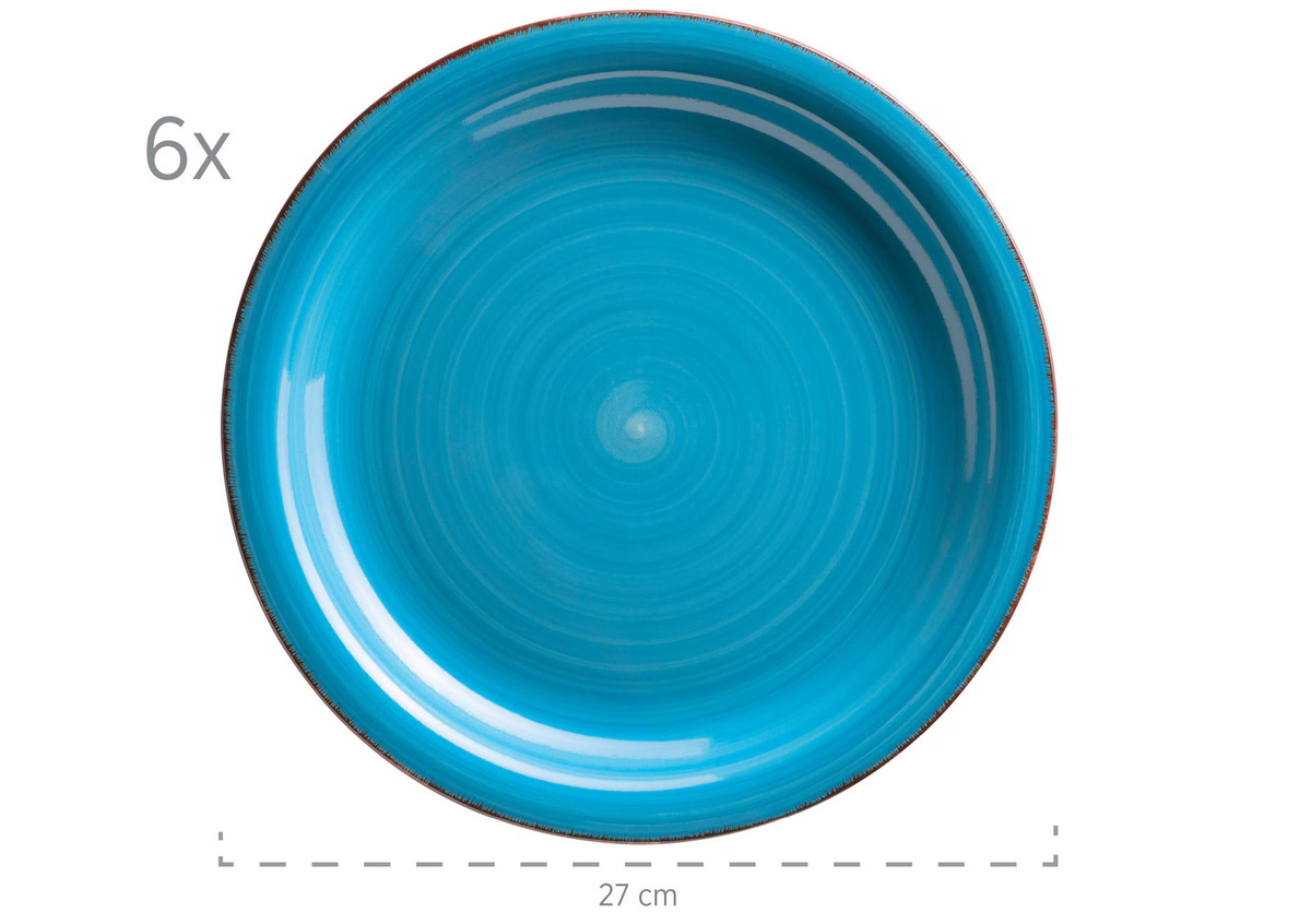 Mäser Teller-Set Lumaca aus Steingut in Blau - Bild 2
