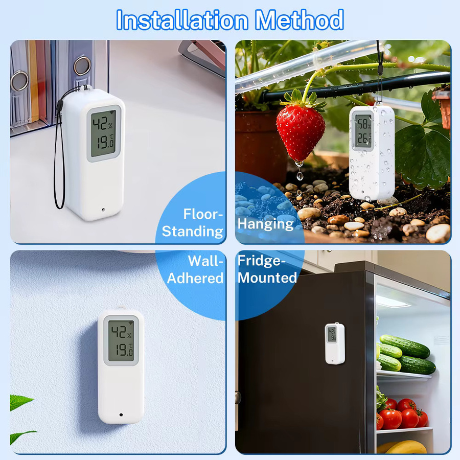Tuya WiFi ZigBee Temperatur- und Feuchtigkeitssensor IP65 Wasserdicht in Weiß, kompatibel mit Google Home, Yandex SmartLife und Alexa - Bild 3