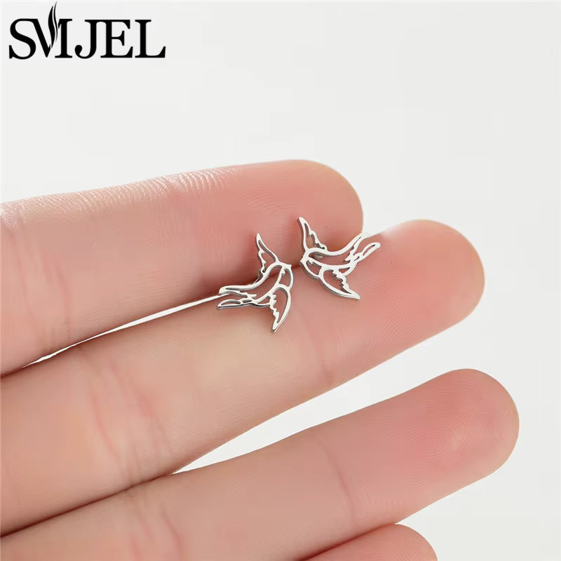 SMJEL Ohrstecker Schwalben, Edelstahl, Silber, Damen - Bild 2