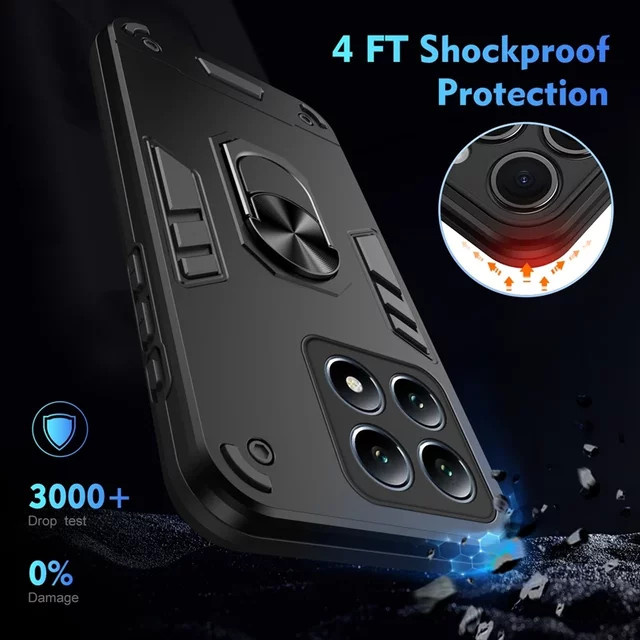 Stoßfeste Magnet-Schutzhülle für Xiaomi 14T Pro, 15, 13T Pro und Redmi 14C/13C mit Objektivschutz in Schwarz und Blau - Bild 1