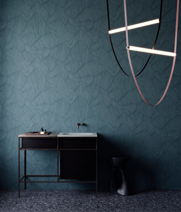 Arte International Tapete Shards in Petrol mit abstraktem geometrischem Design - Bild 1