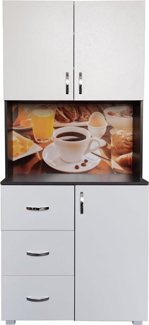 HTI-Line Küchenbuffet Blanca in Weiß mit Regalfächern und Schubladen - Bild 1
