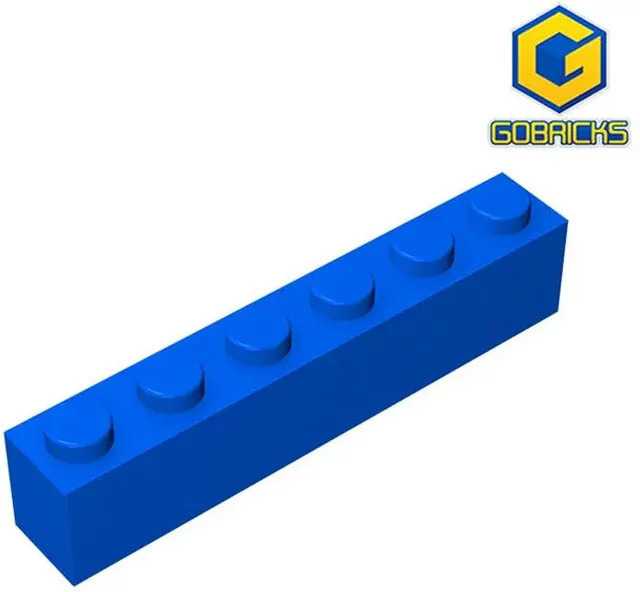 Gobricks GDS-535 Ziegel 1 x 6, technische DIY-Bausteine, Blau - Bild 1
