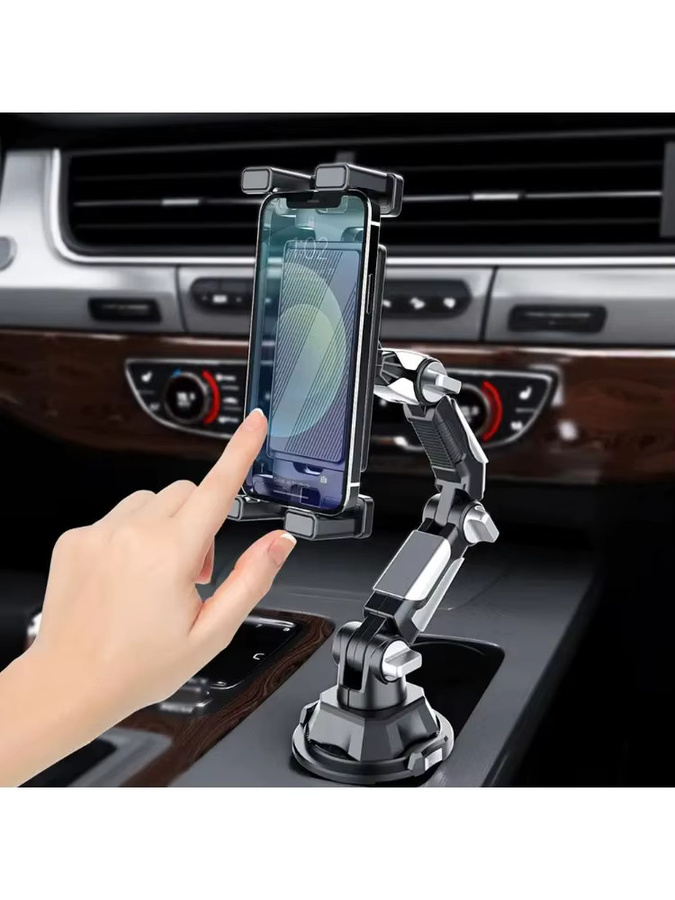 VIKEFON Universeller Auto-Getränkehalter und Tablet-Telefonhalterung mit verstellbarem langem Arm in Schwarz - Bild 7