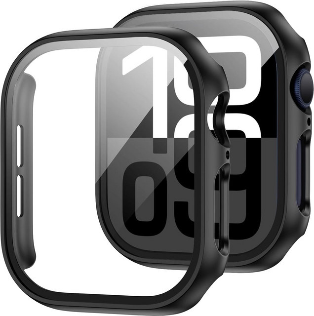 NEY Displayschutzfolie für Apple Watch, harte PC-Stoßstange, gehärtetes Glas, Unisex - Bild 1
