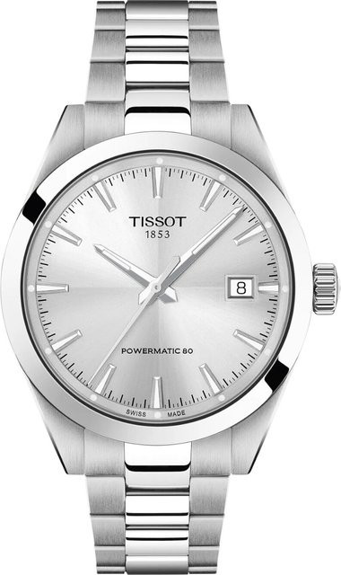 Tissot Herrenuhr Gentleman, Automatik, Edelstahl, 38 mm, Silber, 10 ATM - Bild 1