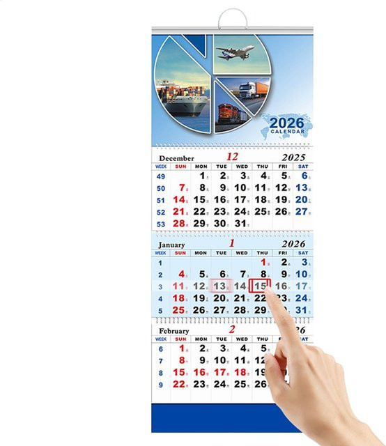 Wandkalender 2026 als Familienplaner in Multicolour, vertikaler Heimplaner zum Aufhängen für deine Organisation - Bild 1