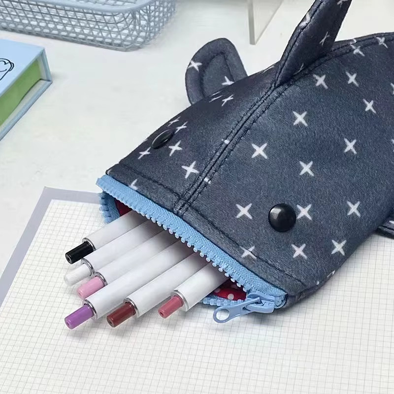 Kreatives Shark Motiv Federmäppchen mit Reißverschluss als lustiges Schreibwaren Etui und Organizer für Kinder - Bild 5