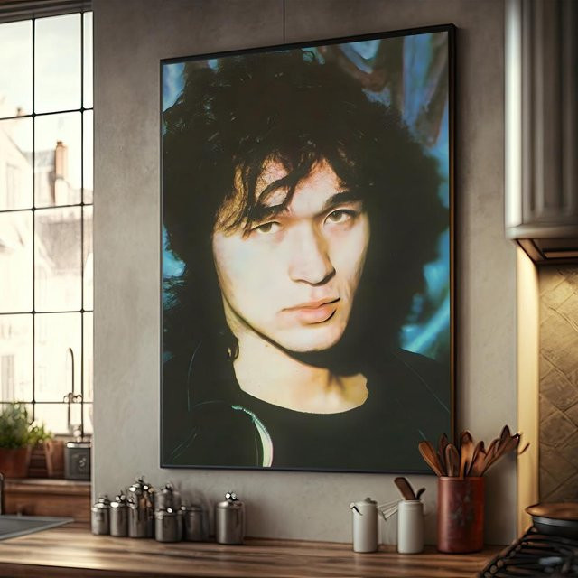 Viktor Tsoi Retro Poster aus Kraftpapier, Vintage Wanddeko für Zuhause, Café oder Bar, Motiv: Ästhetisches Gemälde, B: 40 cm, H: 50 cm - Bild 1