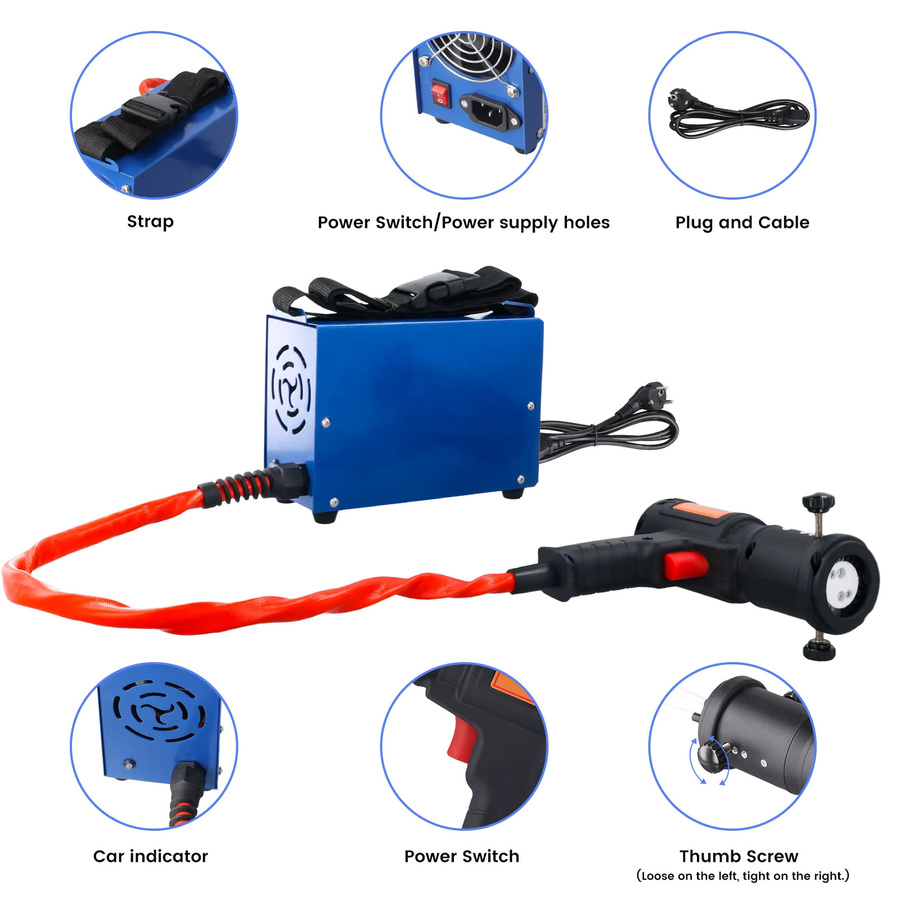 Podofo Magnetischer Induktionsheizer-Kit 1500W mit Aufbewahrungsbox zur Schraubenentfernung für die Kfz-Reparatur - Bild 4