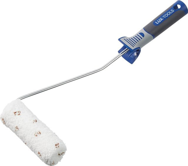 LUX-TOOLS Lasurroller aus Mikrofaser mit Rahmen für wasserbasierte Farben, Breite: 12 cm, Braun-Weiß - Bild 1