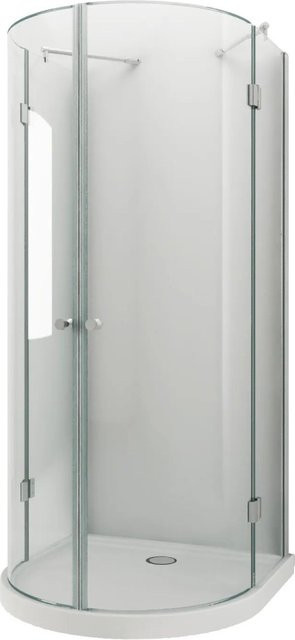 Glasdeals U Duschkabine SOLUS Eckduschkabine in U-Form, transparent mit silbernen Details, B/T/H: 100 x 100 x 195 cm - Bild 1