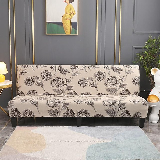 Yiran bag Stretch-Futonbezug für Sofas ohne Armlehnen, elastischer Couchbezug in Beige, Größe M für 160-185 cm - Bild 1
