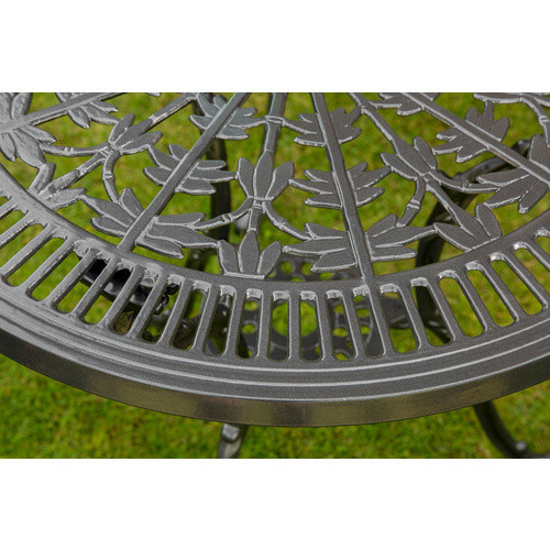 Merxx Gartentisch Lugano rund aus Aluminium in Grau, Durchmesser: 70 cm, Höhe: 68 cm - Bild 2