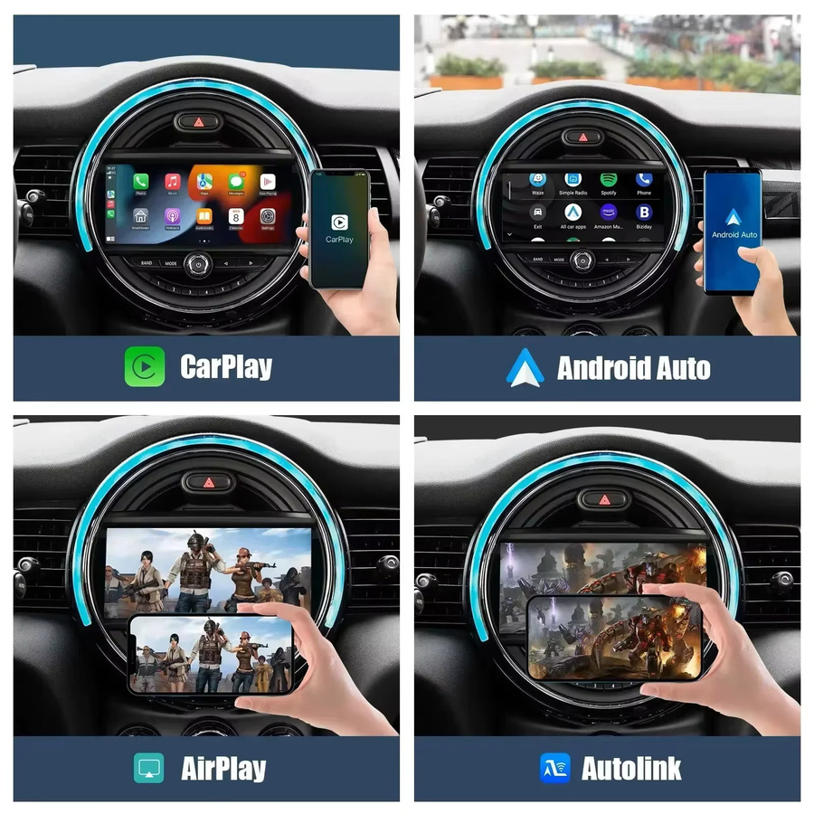 AUTOABC Drahtloses CarPlay und Android Auto Interface für BMW und Mini NBT CIC Modelle, Farbe: Schwarz - Bild 2