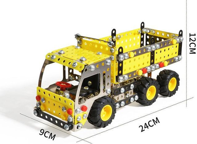 Linyi toy car 3D DIY Metall Baustein Montage Modell Bagger Muldenkipper Kran, Fahrzeuge, ab 14 Jahre - Bild 1