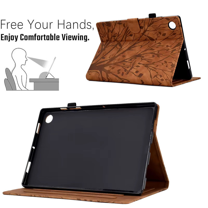 Magnetische Brieftaschen-Hülle für Samsung Galaxy Tab A11 Plus 11 Zoll in Rot und Braun - Bild 3