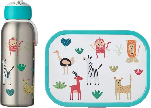Mepal Campus Lunchset 2-teilig aus Thermoflasche und Brotdose Animal Friends in Multicolour - Bild 1