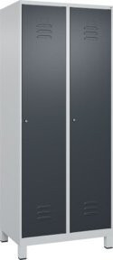 C+P Spind Classic PLUS Garderobenschrank mit 2 Abteilen, Grau/Anthrazit, B/T/H: 80 x 50 x 195 cm - Bild 1