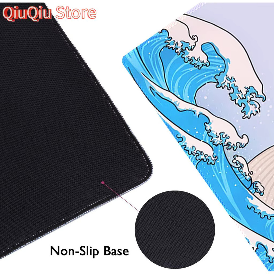 Potdemiel Mauspad Japan Great Waves Art Multicolor mit Locking Edge für Gaming - Bild 2