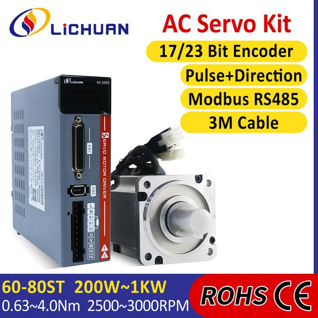 Original A5 AC-Servomotor mit Treiber 220V 3000RPM in Silber für CNC, 3D-Drucker und Robotermaschinen - Bild 1